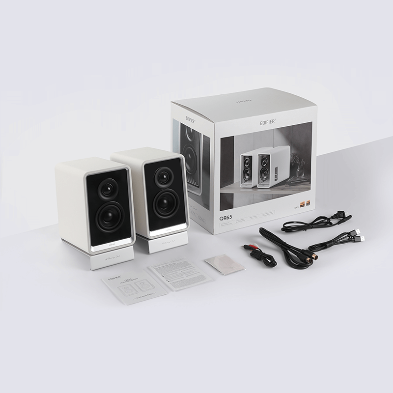 Edifier QR65 Active Monitor Spkr with 65W GaN Chrgr(white)