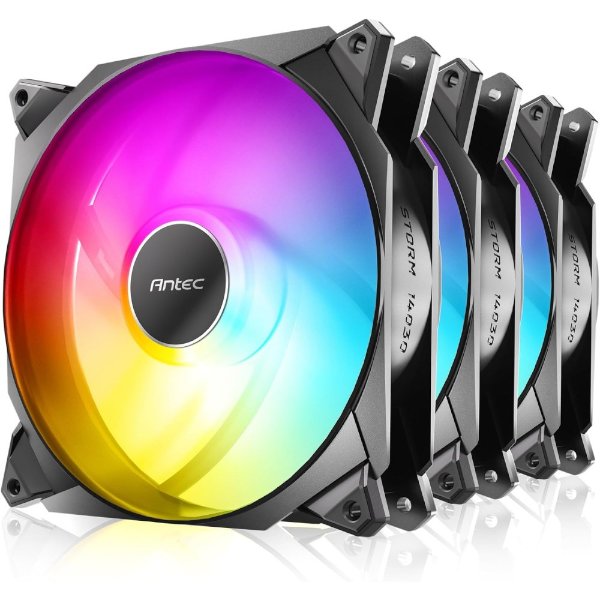 מאווררים למארז Antec Storm T3 140mm Black ARGB 3 Fan Pack